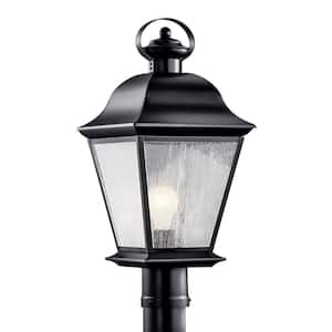 Mount Vernon 1-Light Black Aluminum Hardwired Waterproof Outdoor Post Light with No Bulbs Included (1-Pack)