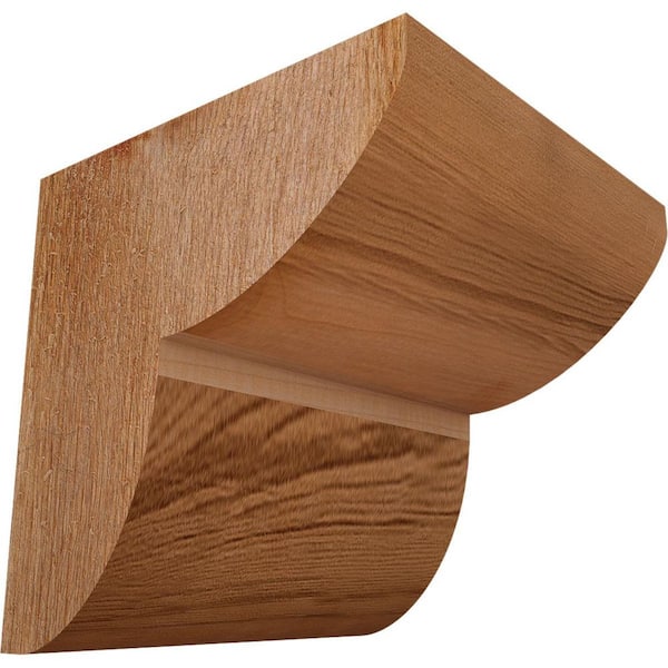 Ekena Millwork 6 in. x 6 in. x 6 in. Western Red Cedar Crestline Rough Sawn Corbel