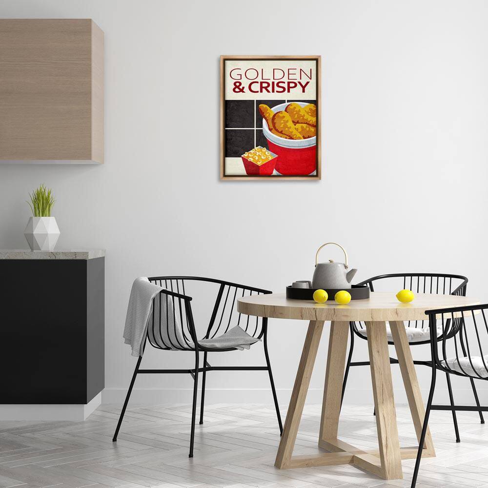 Golden and Crispy Fried Food by Kim Allen Brown Floater Frame Food Graphic Art Print 21 in. x 17 in. price history on PriceWatchPro