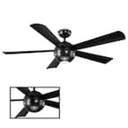 Orb 62 in. LED Indoor/Outdoor Carbon Fiber 5-Blade Smart Ceiling Fan with 3000K Light Kit and Wall Control