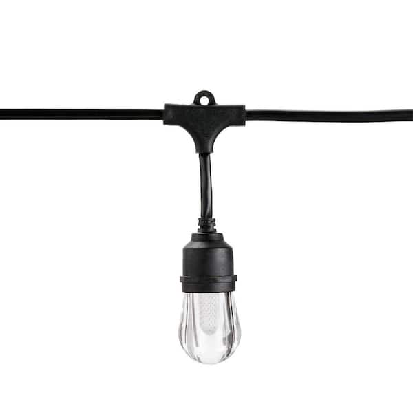 Hampton Bay Smart Black 12-Light 24 ft. Indoor/Outdoor Plug-in Integrated LED RGBW String Light with Party Mode Powered by Hubspace - image 5