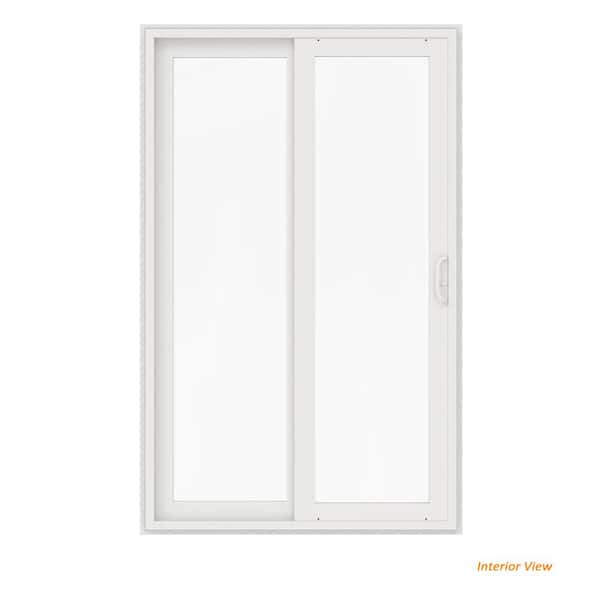60 in. x 96 in. V-4500 White Vinyl Left-Hand Full Lite Sliding Patio Door