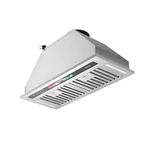 30 in. 900CFM Insert Range Hood in. Silver Stainless Steel with Voice, Gesture and Touch Control LED Lights