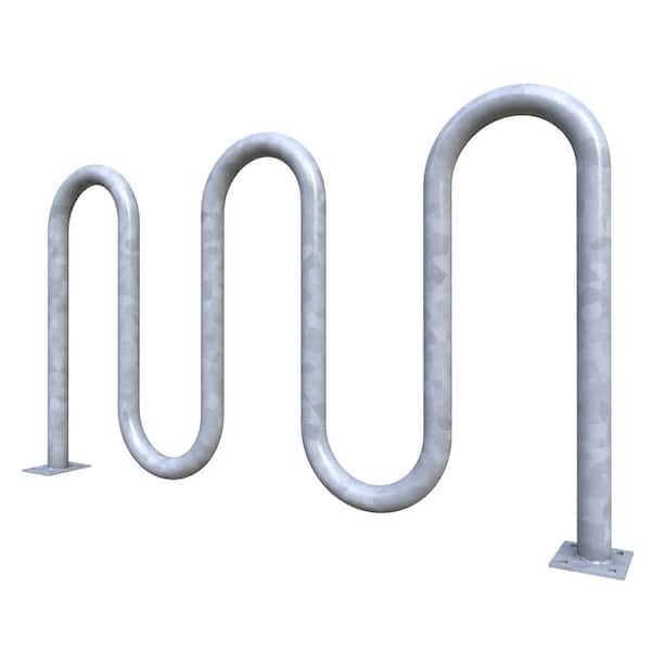 Action 7-Bike Galvanized Surface Mounted Wave Bike Rack
