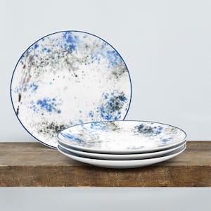 Blue Nebula 8.25 in. (Blue) Porcelain Salad Plates, (Set of 4)