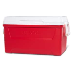 48 qt. Ice Chest Cooler with Carry Handles in Red for Outdoor Vacation and Activity