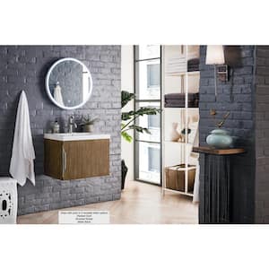 Columbia 23.6 in. W x 18.1 in. D x 16.9 in. H Bath Vanity in Latte Oak with White Glossy Top