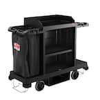 Housekeeping Plastic Cleaning Cart With Laundry And Tool Storage