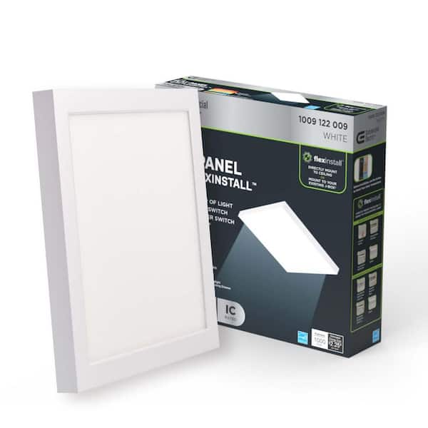 Flex Install Panel 12 in. x 12 in. White Integrated LED Flat Panel Light with 5CCT