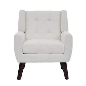 Beige Linen Upholstered Arm Chair (Set of 1)