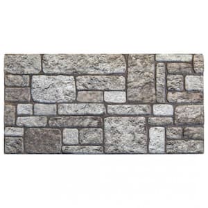 Falkirk Uffcott 39.4 in. x 19.7 in. Grey Faux Stone Brick Styrofoam 3D Decorative Wall Panel (10-Pack)