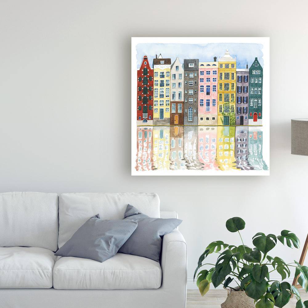 Grace Popp 'Neighborhood II' Colorful Canvas Landscape Art, 35x35