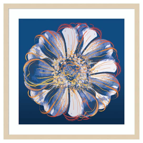 Amanti Art Flower Pop Pastel I by Marie Elaine Cusson 25 in. W x 25 in. H. Wood Framed Wall Art Print Framed in Brown