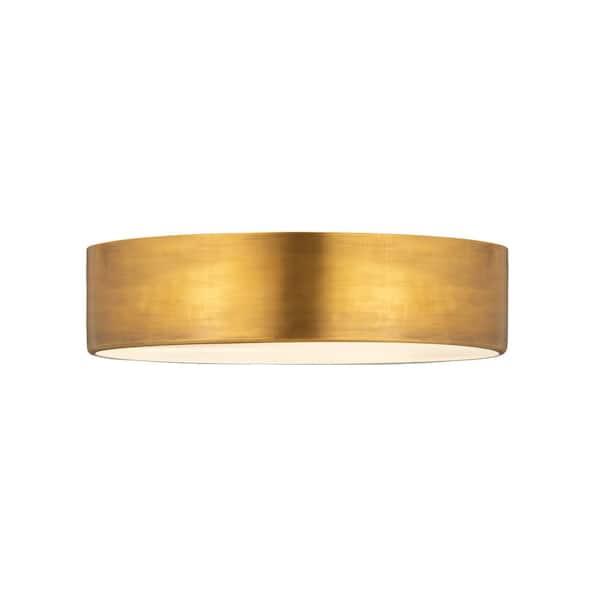Unbranded Harley 20 in. 4-Light Rubbed Brass Flush Mount