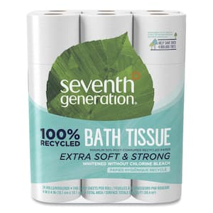 2-Ply White 100% Recycled Bathroom Tissue (240 Sheets/Roll, 24/Pack, 2-Pack per Carton)