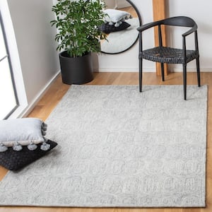 Metro Grey 6 ft. x 6 ft. Geometric Solid Color Square Area Rug