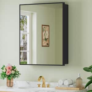 Vela 24 in. W x 30 in. H Rectangular Framed Medicine Cabinet with Mirror, Adjustable Shelves, Recessed or Surface Mount