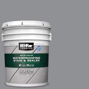 5 gal. #N520-4 Cool Ashes Solid Color Waterproofing Exterior Wood Stain and Sealer