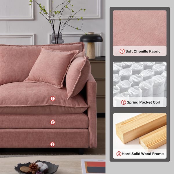 Harper & Bright Designs 105 in. 4-piece Chenille Upholstered L