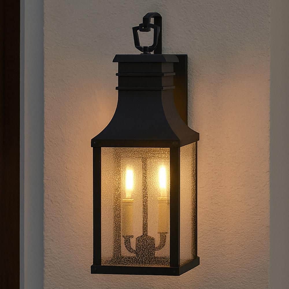 Beacon Hill 2-Light Museum Black Hardwired Outdoor Wall Lantern Sconce price history on PriceWatchPro