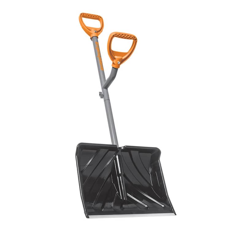 Ergieshovel 48 in. Steel Shaft Impact Resistant Snow Shovel with Aluminum Wear Strip and Ergonomic Second Handle