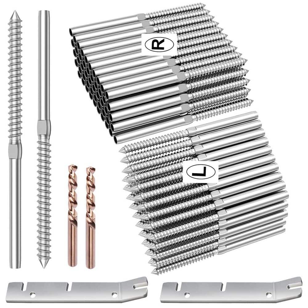 1.5 in. H x 4 in. W Silver T316 Metal Right and Left Handed Swage Lag Screws for 1/8 in. Cable, Stair Railing Kit price history on PriceWatchPro