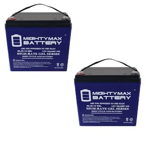 12V 55AH GEL Battery for Sunrise Medical QM-710 Wheelchair - 2 Pack