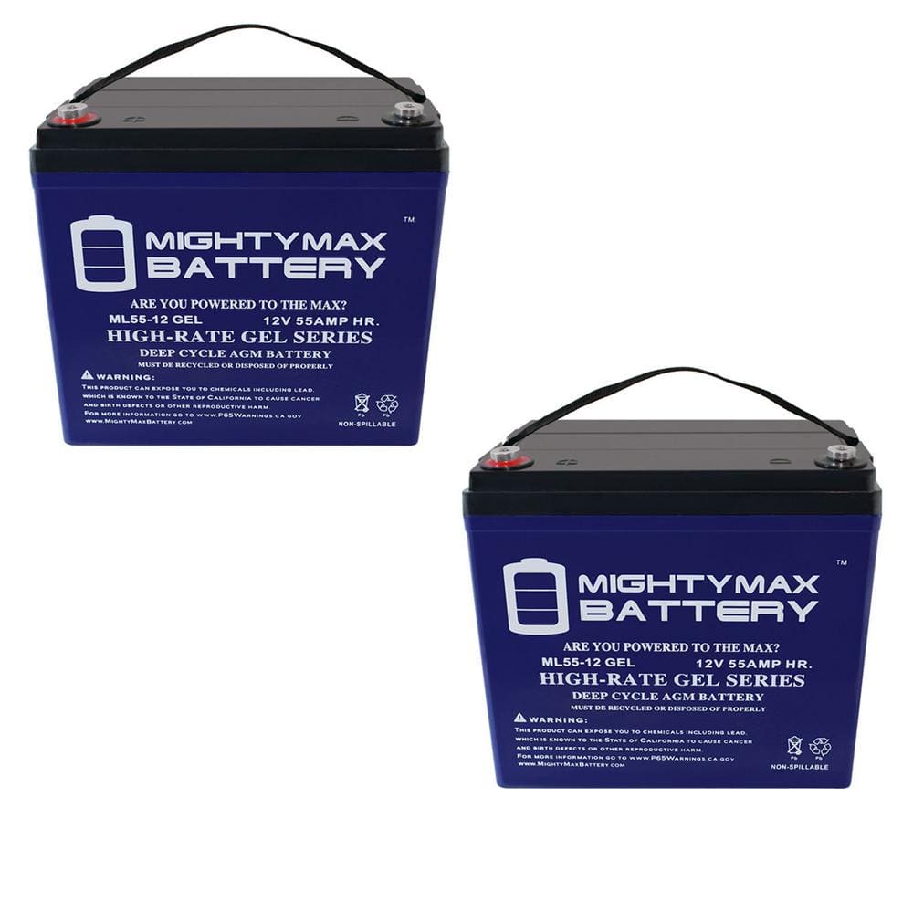 12-Volt 55AH GEL Replacement Battery for MK M22NF SLD G - 2 Pack price history on PriceWatchPro
