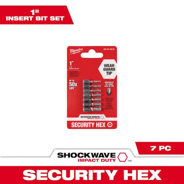 Milwaukee SHOCKWAVE Impact Duty Alloy Steel Security Hex Screw Driver Bit Set (7-Piece)