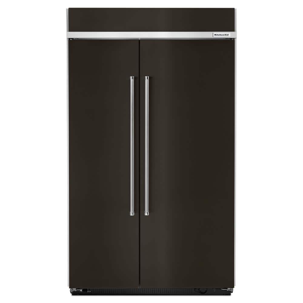 30 cu. ft. Built-In Side by Side Refrigerator in Black Stainless with PrintShield
