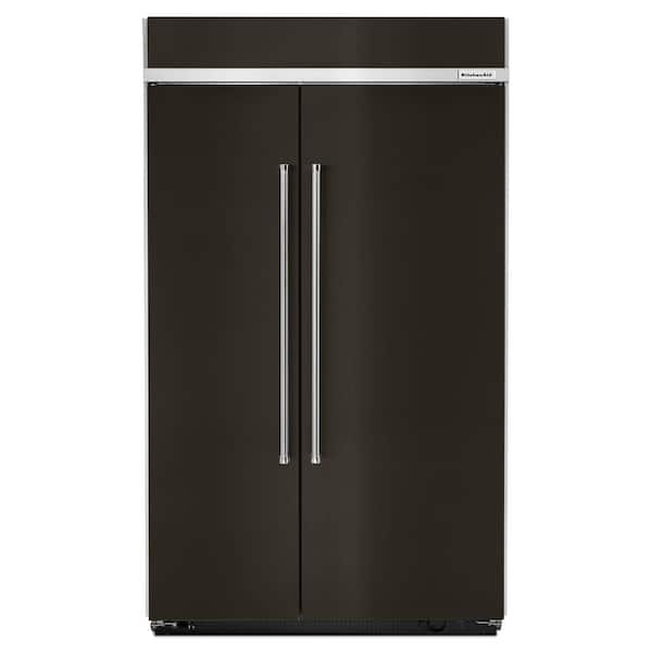 KitchenAid 30 cu. ft. Built-In Side by Side Refrigerator in Black Stainless with PrintShield