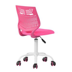 Pink Plastic Mesh Task Chair / Office Chair without Arms