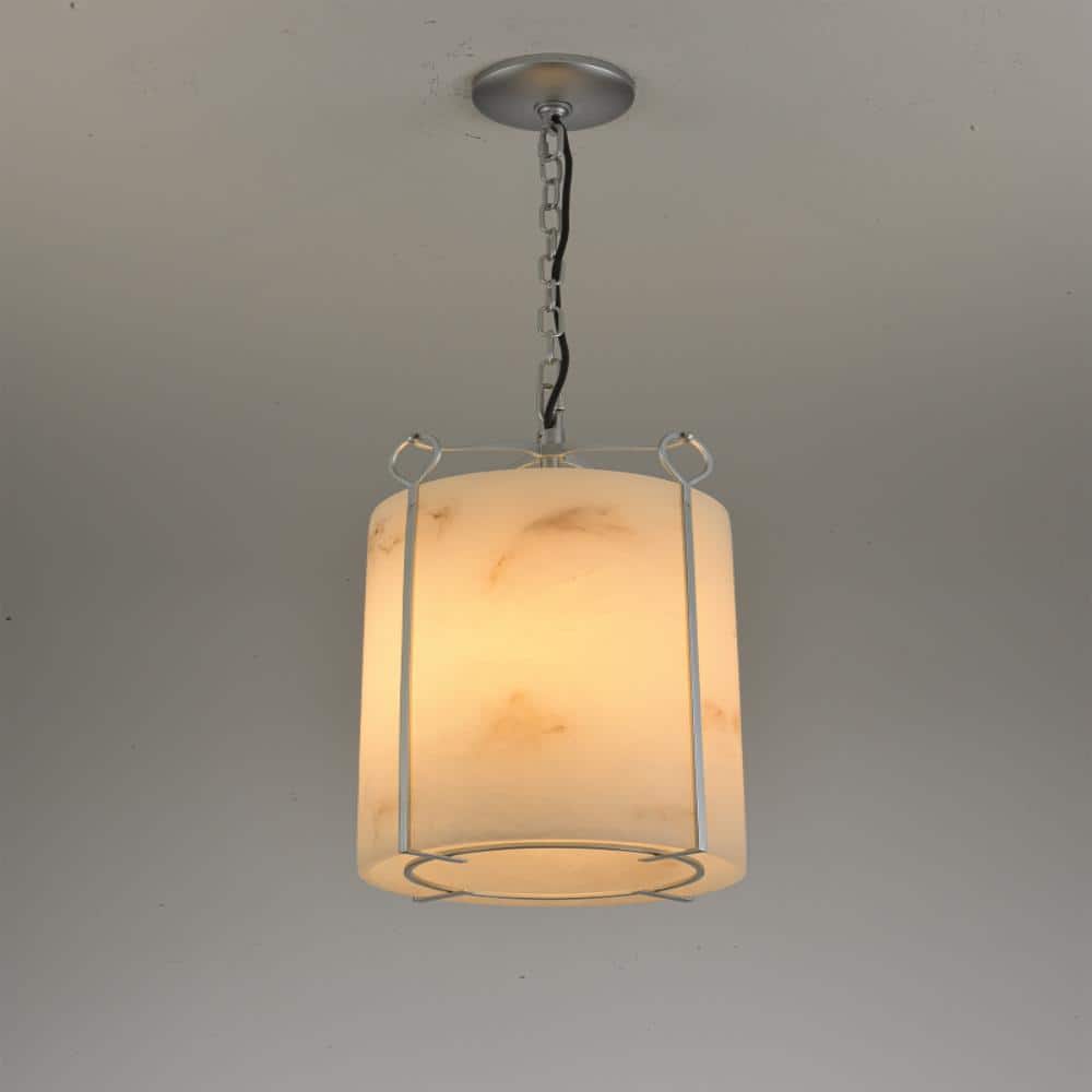 10 in. 1-Light Dimmable Silver Kitchen Island Pendant Light with Faux Alabaster Shade, for Living Room, Bedroom, Foyer price history on PriceWatchPro