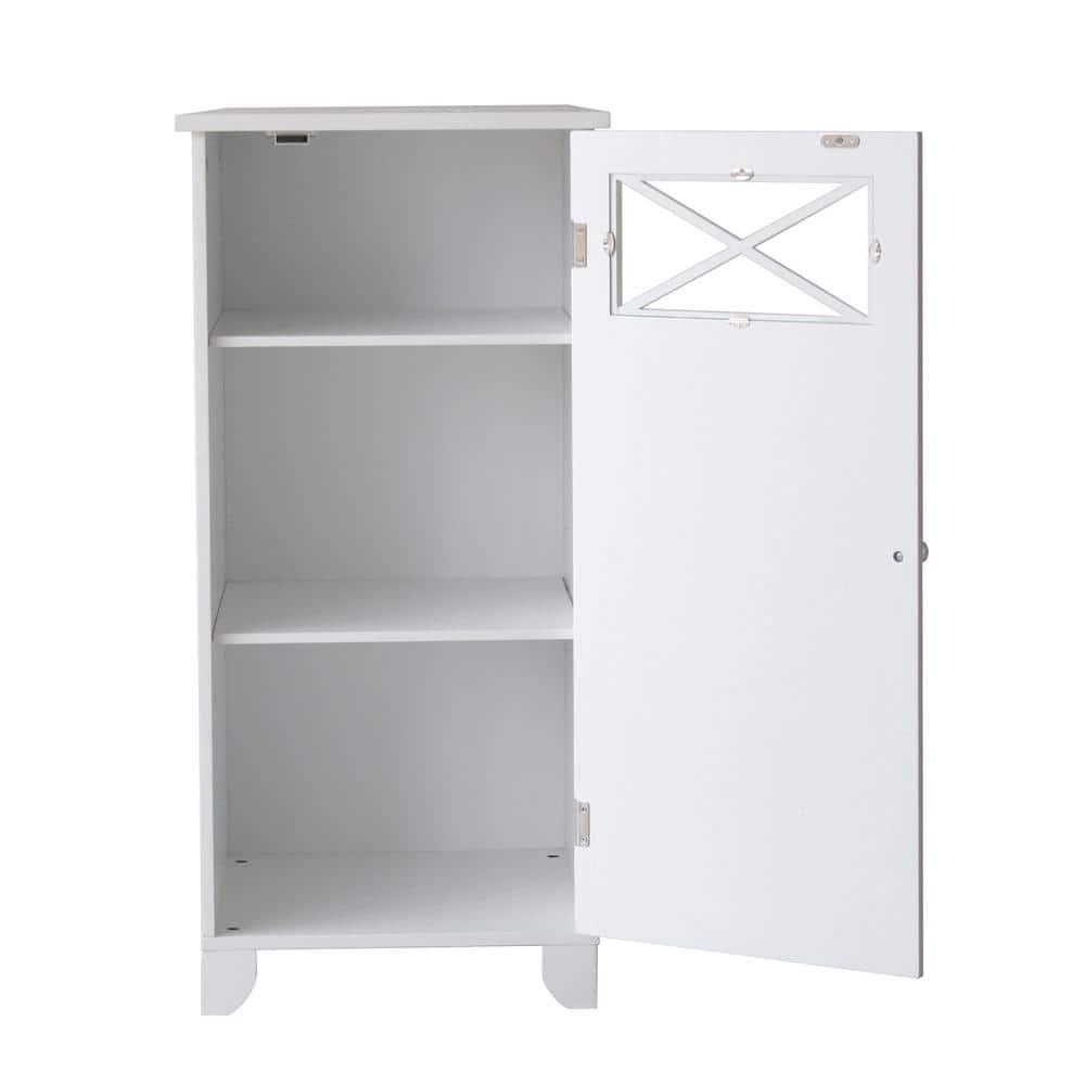 Dawson White Adjustable Shelf Elegant Floor Cabinet