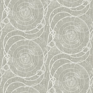 Ropes and Spheres Coconut Vinyl Peel and Stick Wallpaper Roll (Covers 30.75 sq. ft.)