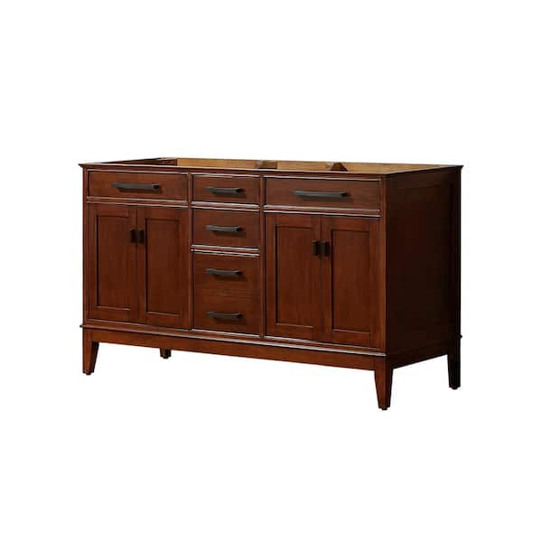 Madison 60 in. W x 21 in. D x 34 in. H Vanity Cabinet Only in Tobacco