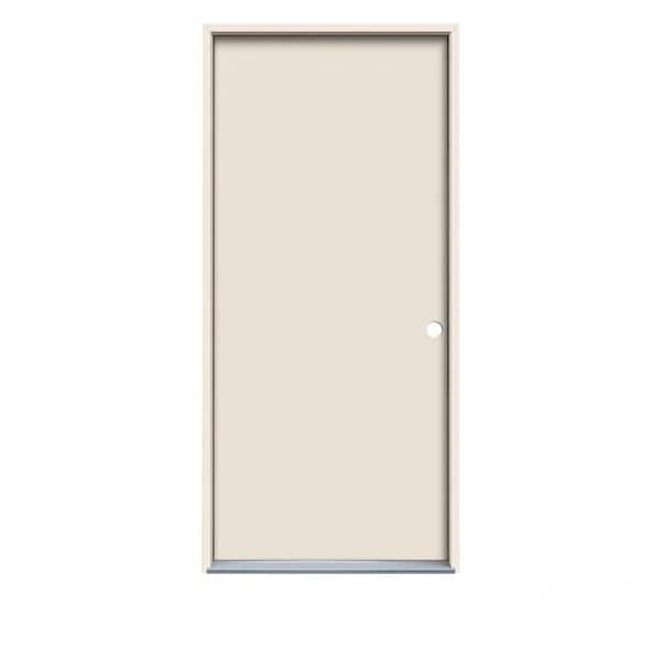 JELD-WEN 30 in. x 80 in. Flush Primed Steel Prehung Left-Hand Inswing Front Door