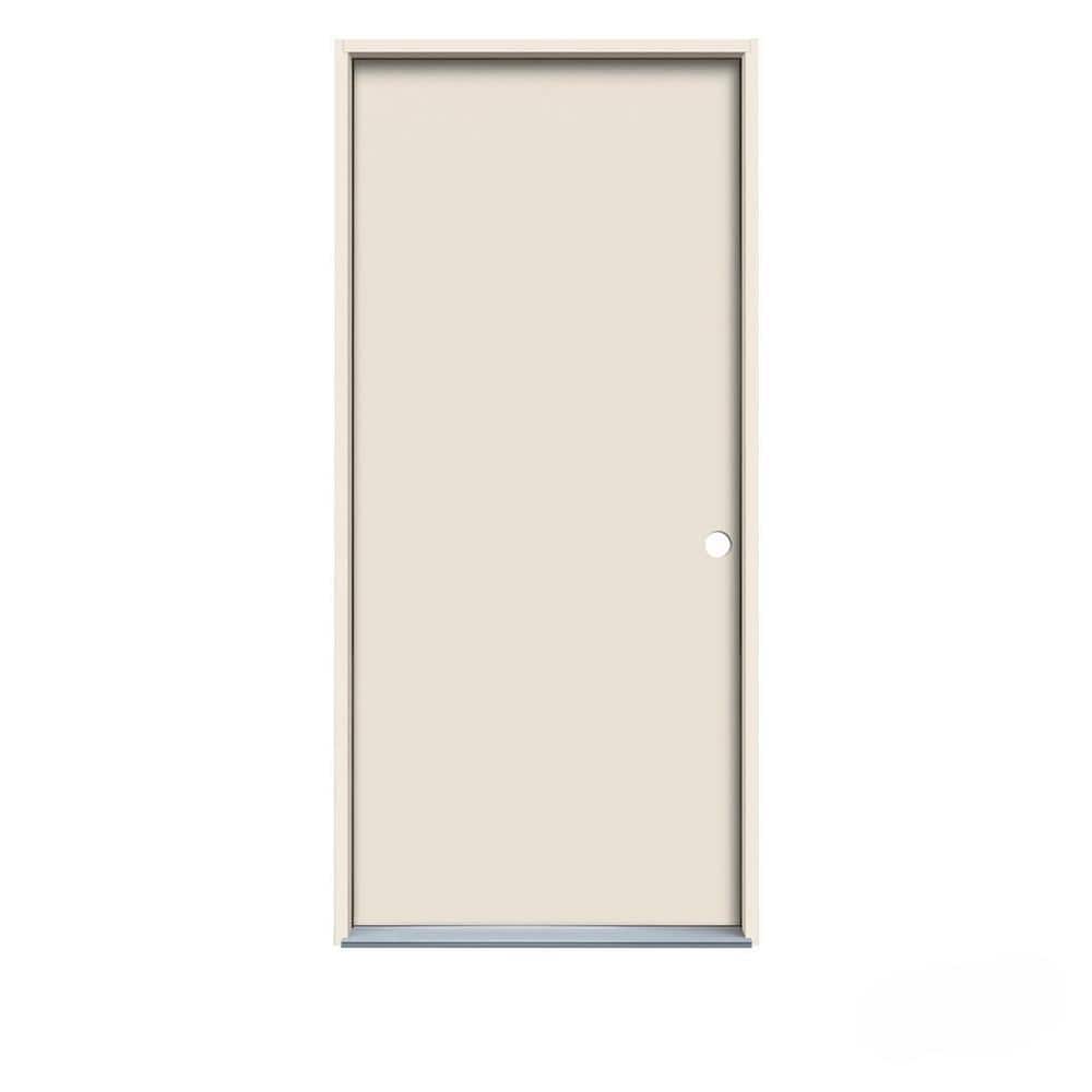 JELDWEN 36 in. x 80 in. Flush Primed Steel Prehung LeftHand Inswing