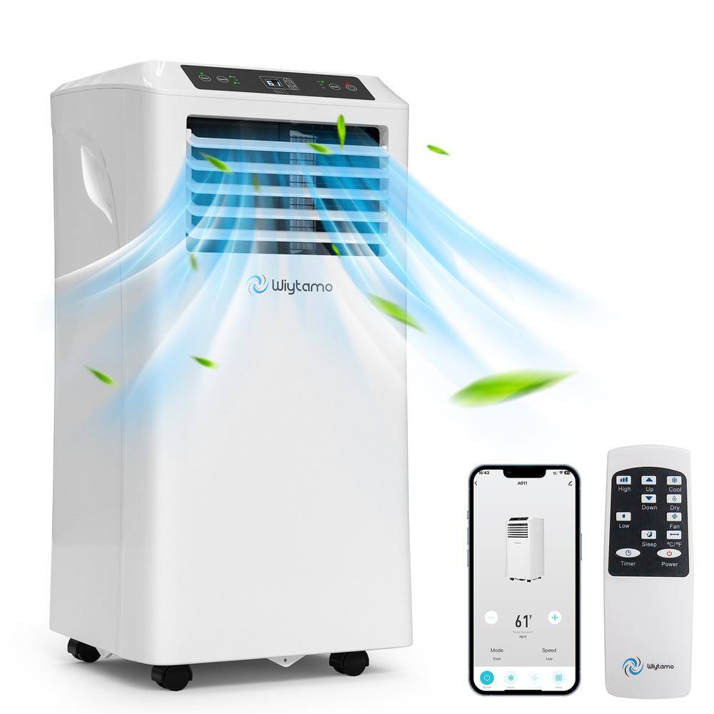 Wiytamo 6,500 BTU (DOE SACC) Portable Air Conditioner Cools 450 sq. ft. in White with Dehumidifier, WiFi Control