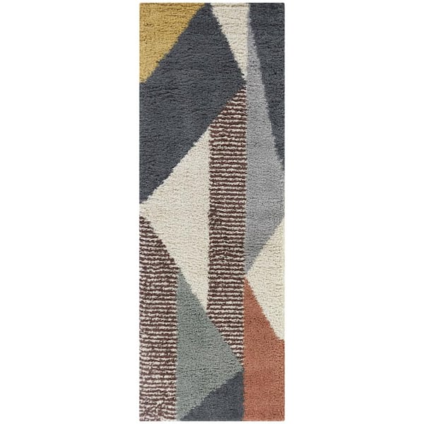 BALTA Merril Navy 2 ft. x 7 ft. Geometric Runner Rug