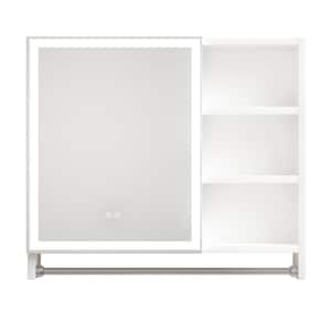 31.5 in. W x 27.5 in. H Rectangular Aluminum Medicine Cabinet with Mirror and LED Lights