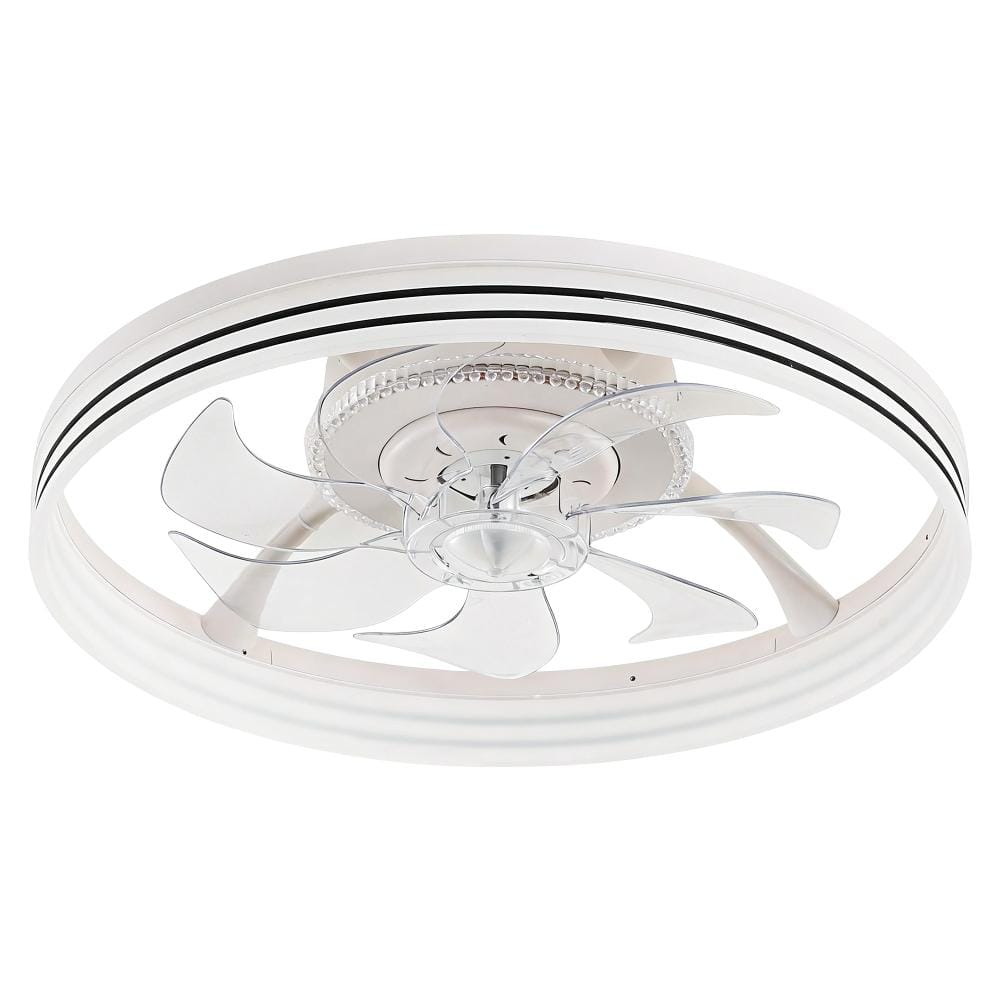 19 in. Indoor Modern RGB White Low Profile Flush Mount Ceiling Fan with LED Light and Remote Control, Dimmable price history on PriceWatchPro