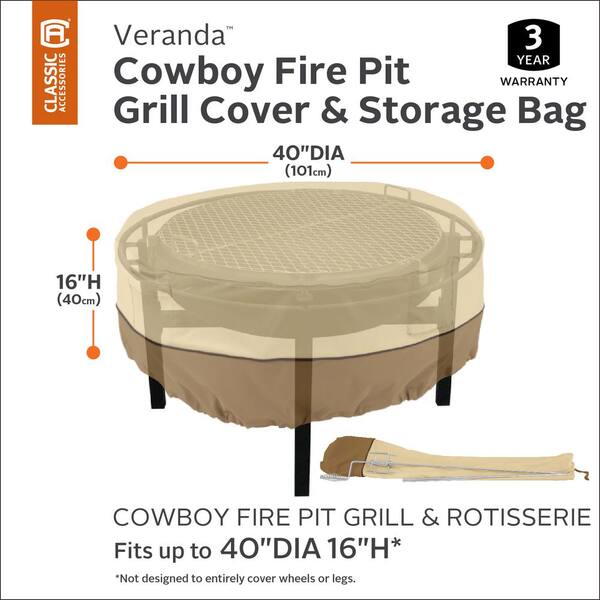 Veranda Cowboy Fire Pit Grill Cover, Cowboy Fire Pit Grill Home Depot