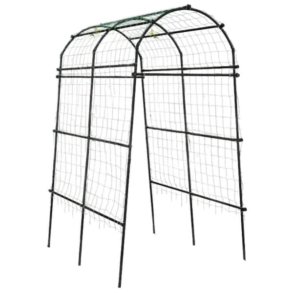7.5 ft Garden Arch Trellis for Climbing Plants, Rust-Resistant Metal Structure with Windproof Design