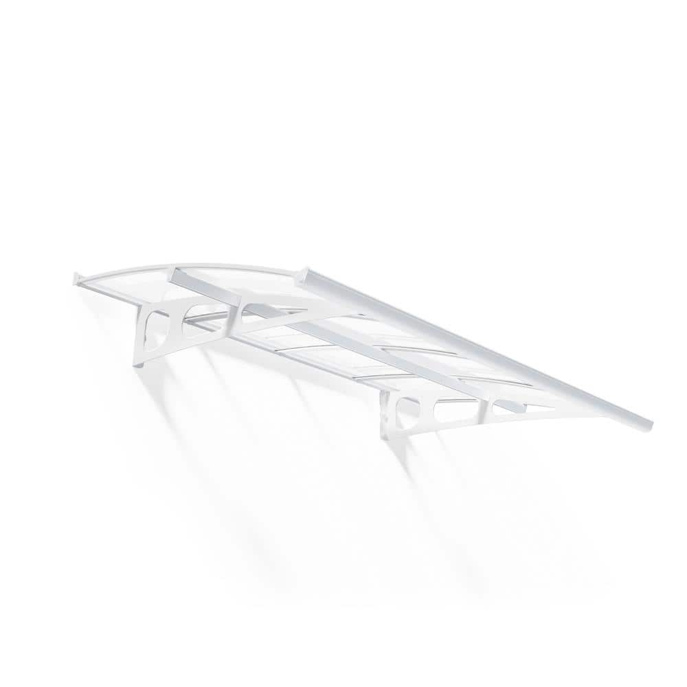 White Polycarbonate and Steel Door and Window Awning