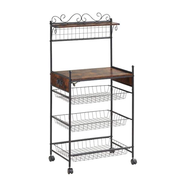 Kitchen Rack Storage Rack With Wheels Removable Trolley Oven