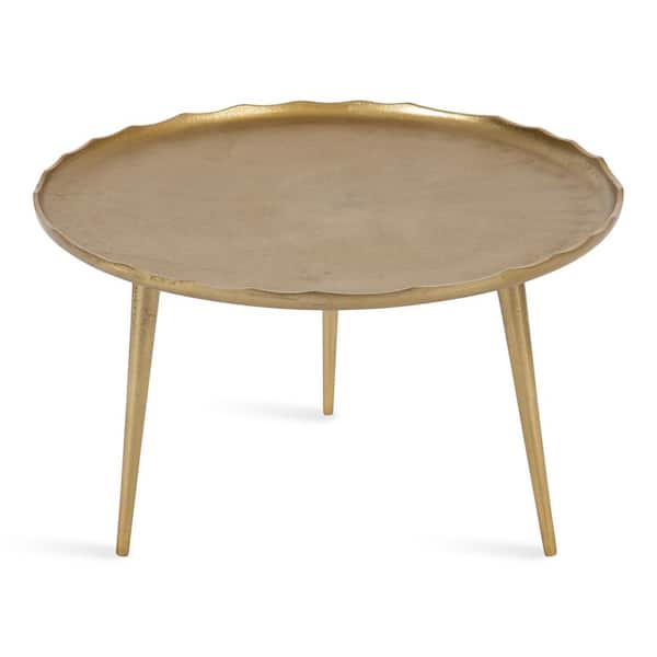 Kate and Laurel Alessia 25.25 in. Gold Round Metal Coffee Table
