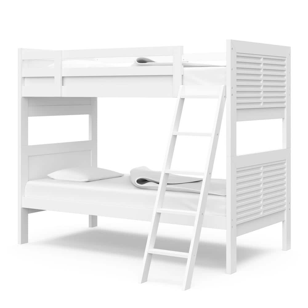 Milo White Twin Bunk Bed 09410161 The Home Depot