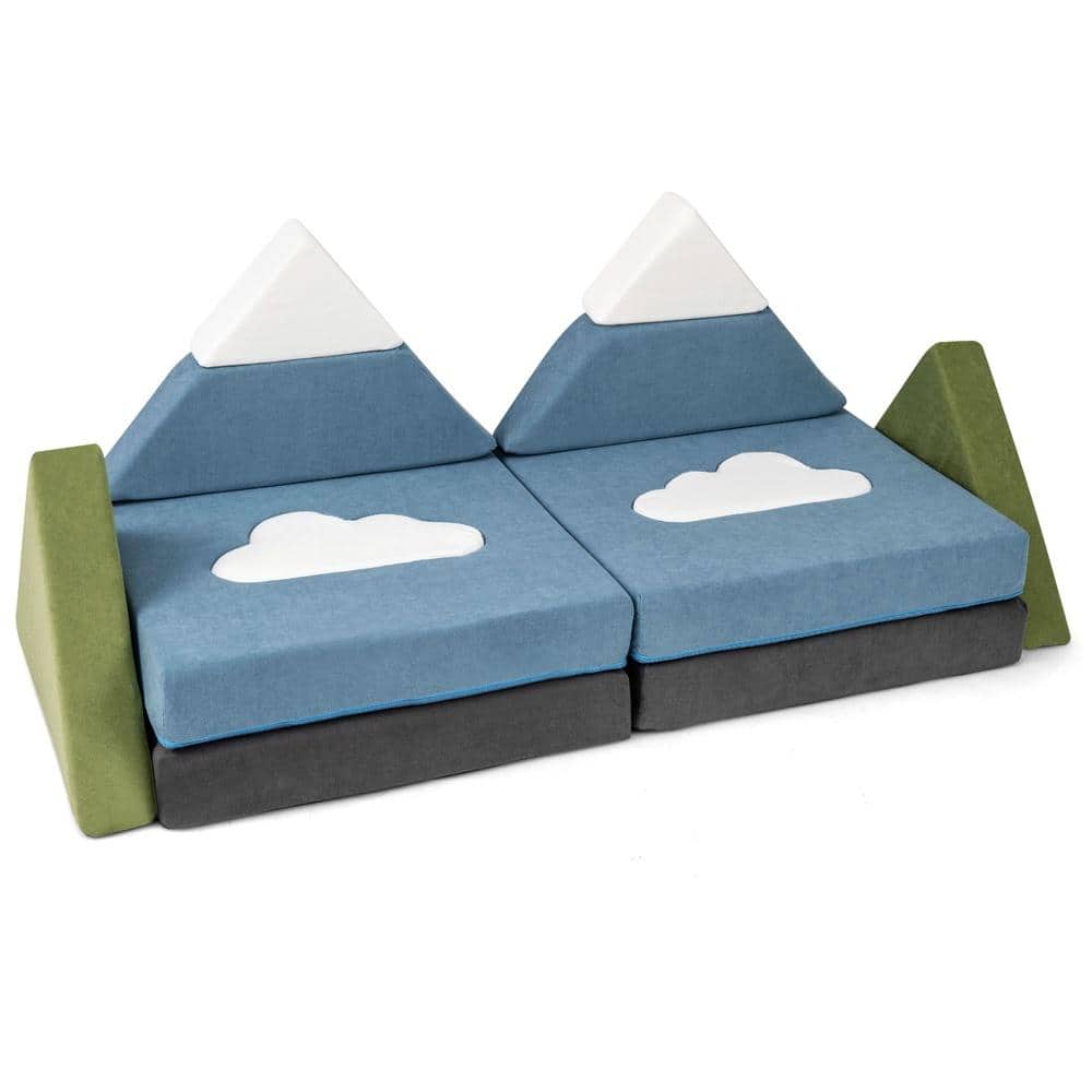 12 Pieces Snow Mountain Toddler Foam Building Fort Velvet Fabric High Density Foam ASTM CPSIA 72 Hr