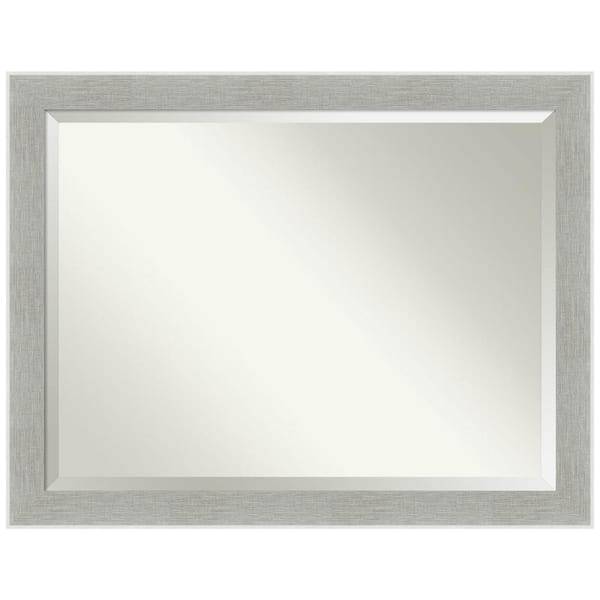 Amanti Art Glam Linen Grey 45 in. H x 35 in. W Framed Wall Mirror